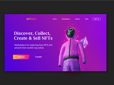 NFT header UI design ui ux webdesign