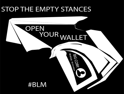 open your wallet #BLM drawing illustration