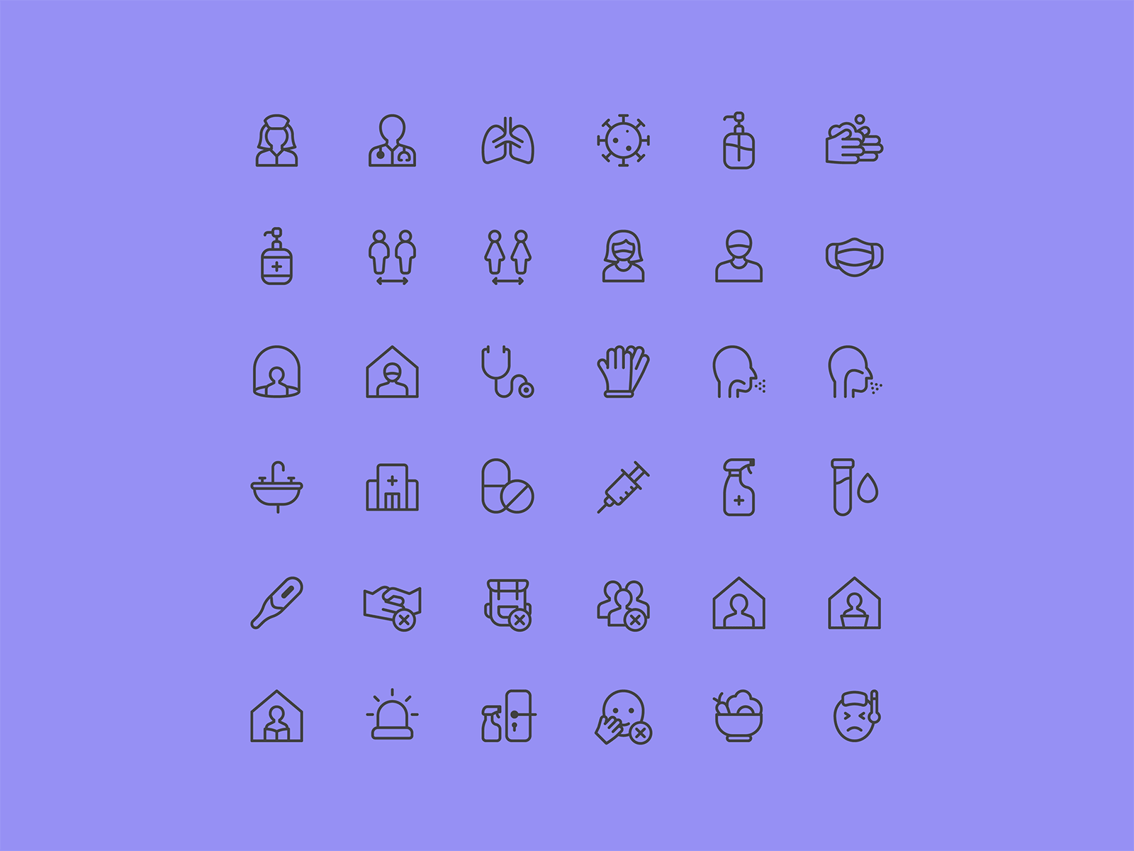 Covid 19 Pandemic - Icon Pack app art branding flat icon minimal ui ux vector web