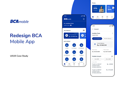 BCA Mobile App - Redesign app app design application interaction design mobile app mobile app design ui ui design ux ux design