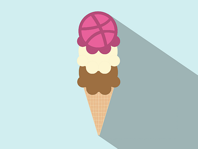 Trippple Scoop debut dribbble ice cream longshadow sketchbook