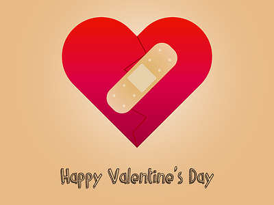 Valentines adobe bandage bandaid broken happy heart illustrator valentine valentines