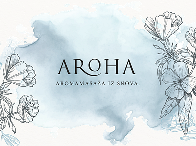 Aroha Logo aroha aromatherapy branding cosmetics design design process eco flowers graphic design logo logo design love massage minimal pastel colors spa wellness