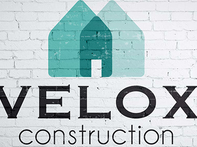 Velox Construction Logo graphic design typography illustration logomark logo design logo