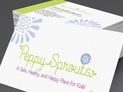 Peppy Sprouts Logo & Business Cards brand identity branding business cards commercial printer creative creative agency design studio graphics illustrator logo design print design typography