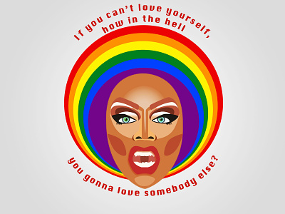 RuPaul design dragqueen illustration love pride 2020 rainbow rupaul