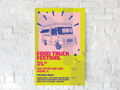 Food Truck Poster branding design food truck food truck festival food truck poster food trucks graphic design illustration poster poster design restaurant restaurant branding