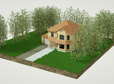 House (3D visualisation) 3d 3d art 3d artist 3dmodelling cinema 4d cinema4d illustration octane octane render octanerender