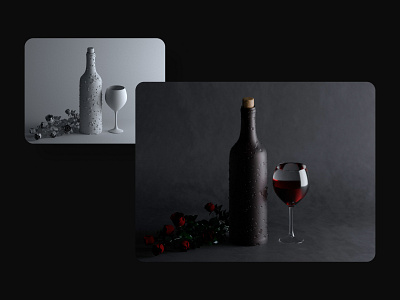 Wine 3d ilustration c4d cinema 4d designline dlchallenge dlweekly week10