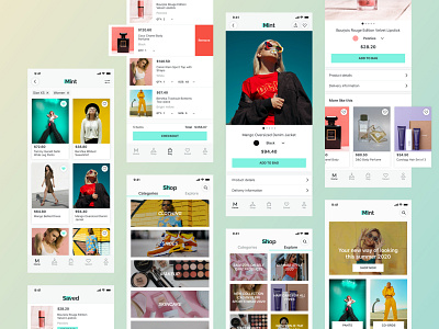 Mint - Online Shopping App mint mobile app shopping app turquoise ui ui design ux ux design