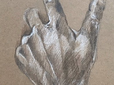 (My) Hand chalk drawing graphite hand