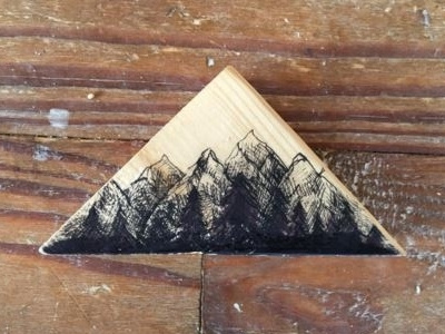 Woodscape ink landscape mountains sketch triangle wood