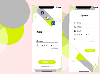 Login & Signup design mobile apps graphic design ui