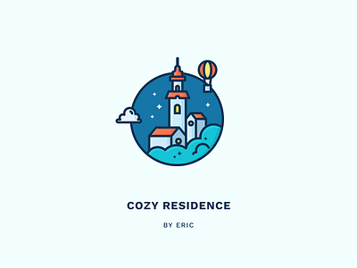 Residence illustration graphic design logo ui