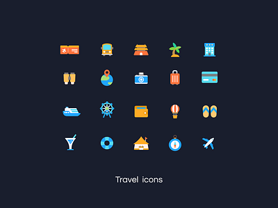 Travel icons design logo ui