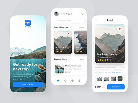 Travel App UI design by Rafi Rohmat for Odama on Dribbble