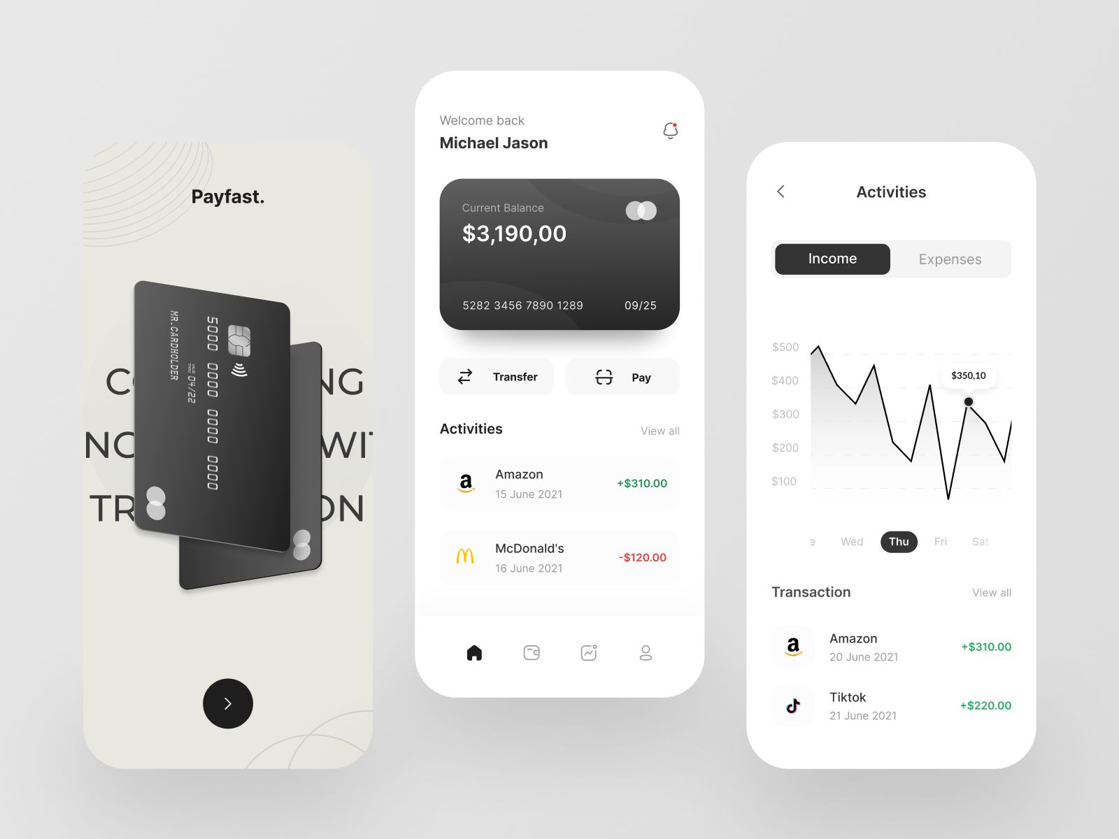 Payfast - Finance App Design by Rafi Rohmat for Odama on Dribbble