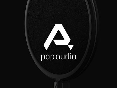 Pop Audio Logo black brand branding icon identity logo marque music slick triangle typeface