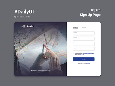 Travist - Daily UI Challenge #001 app design travel ui ui design web