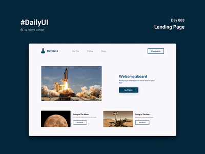 Landing Page - Daily UI Challenge #003 app design travel ui ui design ux web website