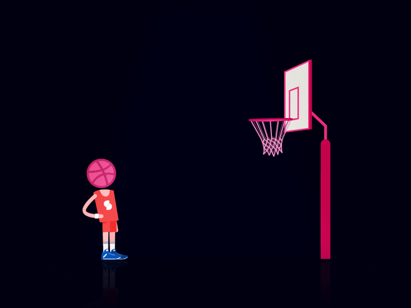 Ballhead animation ball basketball bounce character dribbble gif head jump motion graphics net sport