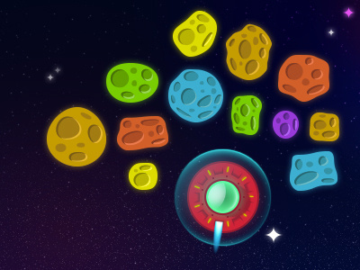 Asteroids asteroids game illustration ios iphone rocks space spaceship stars ufo universe