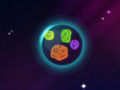 Shields asteroids bubble cosmos force field game glowing ios iphone shields space stars universe