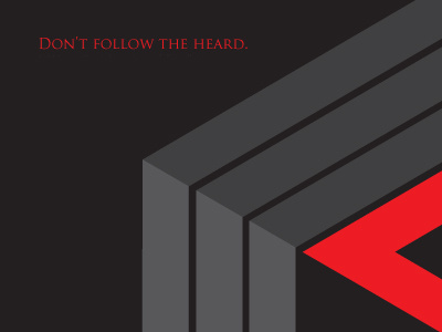 Don't follow the heard brochure cover illustration simple