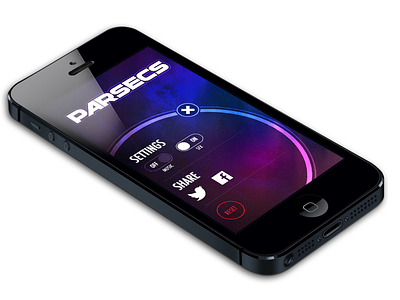 Settings Screen button game ios iphone parsecs settings sharing space ui