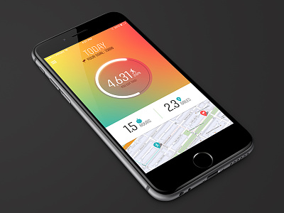 Walkadoo experiment app fitness health iphone map mobile progress bar step tracking ui wellness