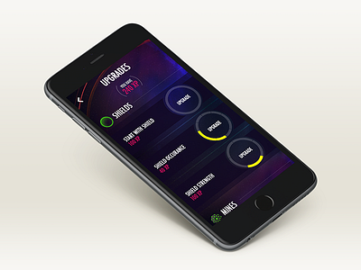 Upgrades Screen app circle color game ios iphone points rings space ui upgrades xp