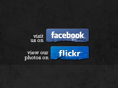Flickr & Facebook Buttons blue cracked dirty facebook flickr grunge rough