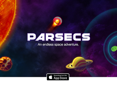 Parsecs Game adventure apple art asteroids game ios planets space sun ui