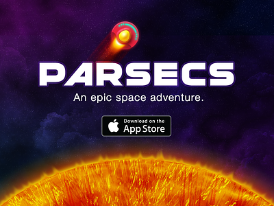 Parsecs is in the App Store! app app store game indie parsecs planets ship space sun ufo