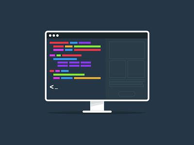 Programming icon coding color computer flat icon illustration programming symbol website