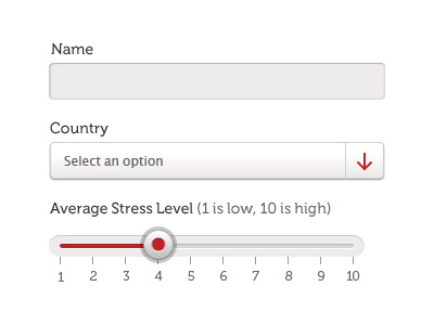 Random Elements dropdown field form slider