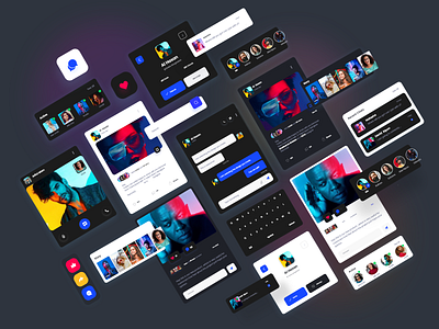 Social UI Kit app app design app designer best shot black color dashborad junaki kit poluler social social kit trendy ui uiux user experience user interface design user profile web webdesign