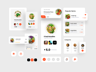 Food UI Kit Design app design app designer app ui branding color dahsborad dribbble best shot element element ui food kit food ui kit food website junaki popular restaurant trendy ui ux web web designer