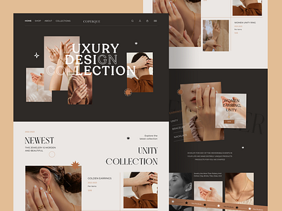 LUXURY - Jewellery E-commerce Website accesories app beauty ceommerce landing page designer e commerce ecommerce ecommerce website fashion golden jewellery landing page jewellery website junaki landing page website luxurt shop ring shopify styletile web website