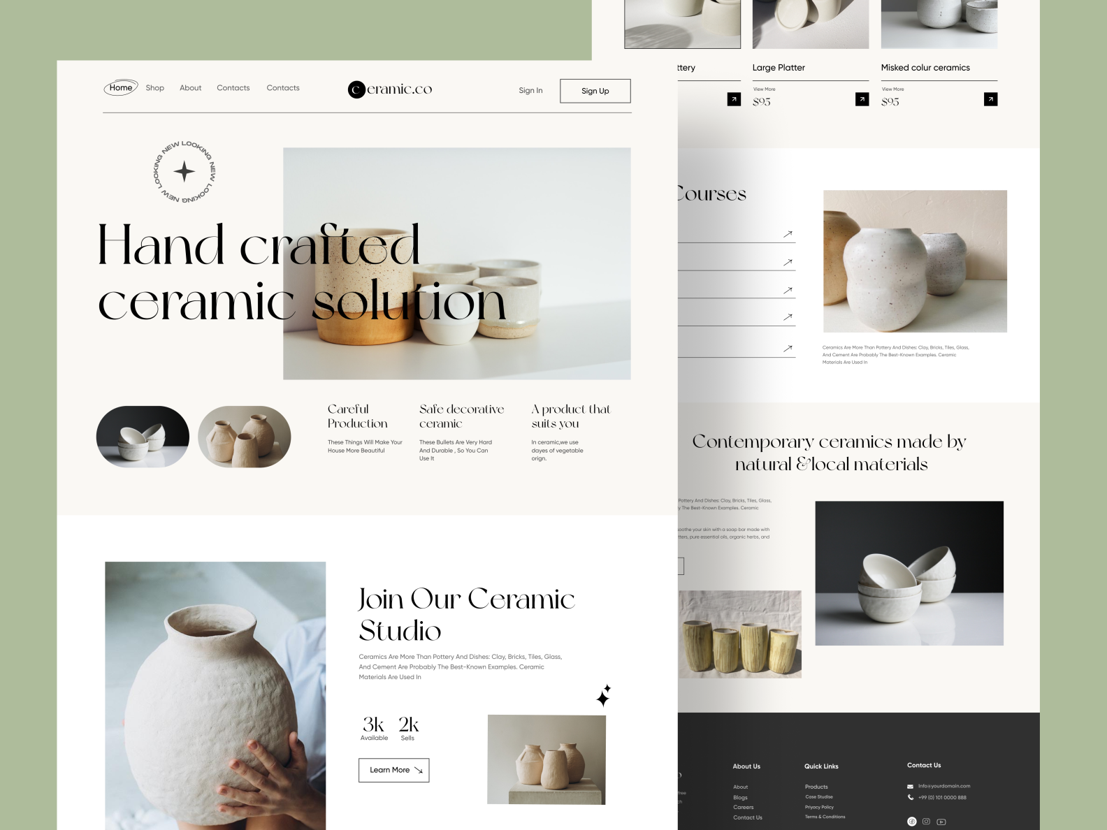 Ceramic Landing Page by Junaki on Dribbble