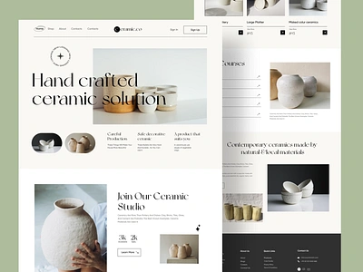 Ceramic E-commerce Landing Page app best ceommerce web ceramic ceramic website creative designer ecommerce ecommerce website junaki landing landing page design landingpage pottery product shopwcase shop ui ux web website