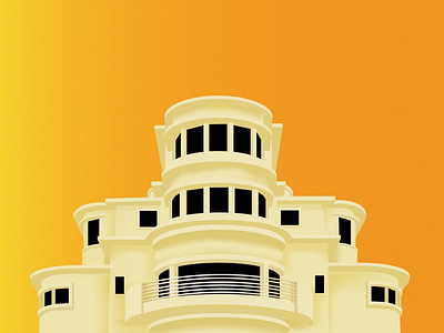 Villa Isola art deco design illustration vector villa isola