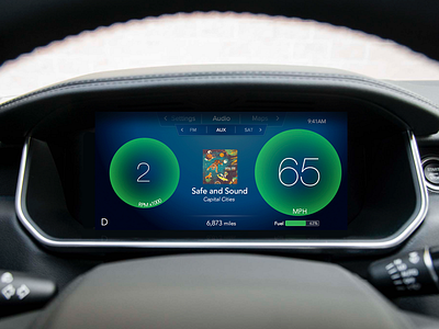 Reimagining In-Car UX auto automobile car clean cluster dark design gauges speedometer ux
