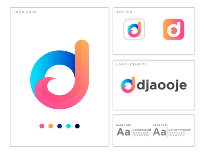 Letter d+j abstract logo mark