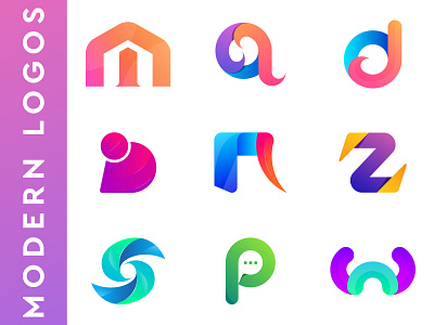 Modern abstract letter logo collection