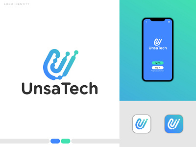 Tech Logo "UnsaTech" brand identity branding creative crypto illustrator logo logo design logomark logotype minimal software software logo startup tech tech company tech logo techno technology technology logo vector