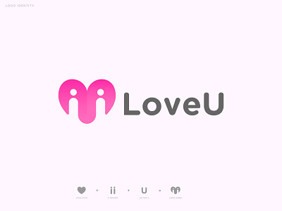 LoveU logo abstract logo brand identity branding creative logo heart heart logo i love you illustration illustrator logo logo design logo maker logotype love loveu logo modern logo peaceful logo