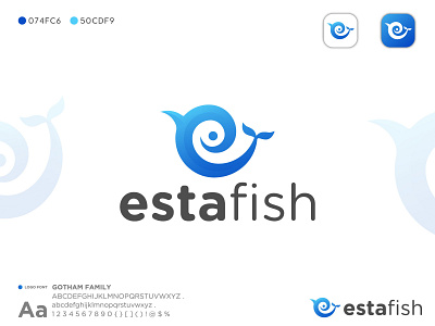 E letter fish logo - EstaFish by Motaleb Hossain