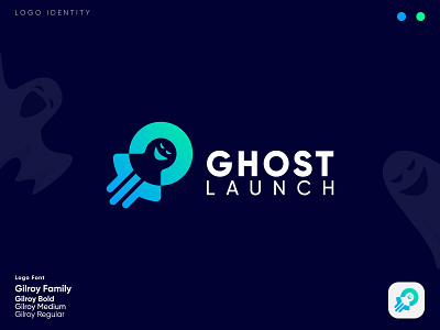 Ghost Launch logo abstract design abstract logo brand identity branding ecommerce ghost launch logo ghost logo illustration logo logo design logo designer logomark logos modern logo monogram motion graphics startup symbol tech logo visual identity