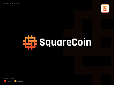 Square Coin Logo - Crypto Currency Logo - Unused logo mark